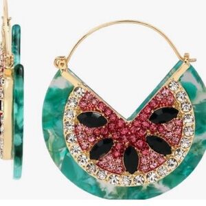Betsey Johnson watermelon hoop earrings